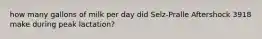 how many gallons of milk per day did Selz-Pralle Aftershock 3918 make during peak lactation?