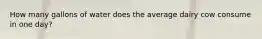 How many gallons of water does the average dairy cow consume in one day?
