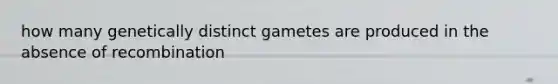 how many genetically distinct gametes are produced in the absence of recombination