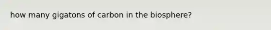 how many gigatons of carbon in the biosphere?