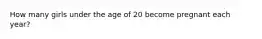 How many girls under the age of 20 become pregnant each year?