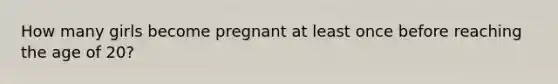 How many girls become pregnant at least once before reaching the age of 20?