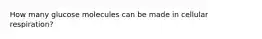 How many glucose molecules can be made in cellular respiration?