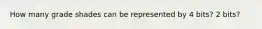 How many grade shades can be represented by 4 bits? 2 bits?