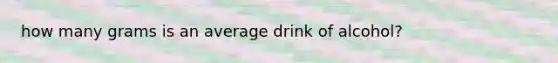 how many grams is an average drink of alcohol?