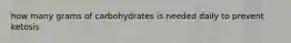 how many grams of carbohydrates is needed daily to prevent ketosis