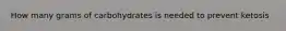 How many grams of carbohydrates is needed to prevent ketosis