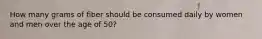 How many grams of fiber should be consumed daily by women and men over the age of 50?