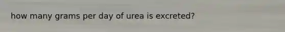 how many grams per day of urea is excreted?