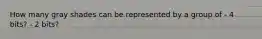 How many gray shades can be represented by a group of - 4 bits? - 2 bits?