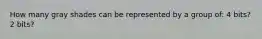 How many gray shades can be represented by a group of: 4 bits? 2 bits?