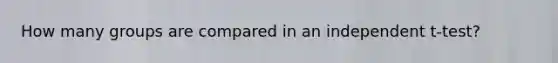 How many groups are compared in an independent t-test?