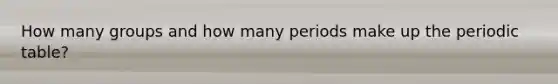 How many groups and how many periods make up the periodic table?