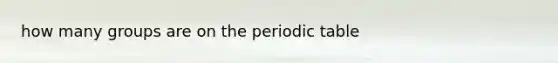 how many groups are on the periodic table