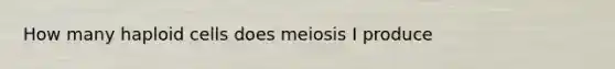 How many haploid cells does meiosis I produce