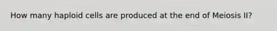 How many haploid cells are produced at the end of Meiosis II?