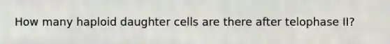 How many haploid daughter cells are there after telophase II?