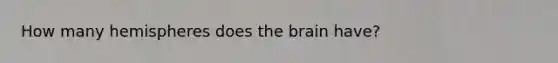 How many hemispheres does the brain have?