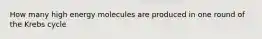 How many high energy molecules are produced in one round of the Krebs cycle