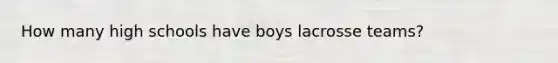 How many high schools have boys lacrosse teams?