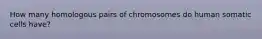 How many homologous pairs of chromosomes do human somatic cells have?