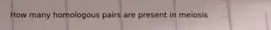 How many homologous pairs are present in meiosis