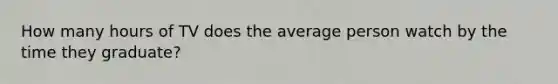 How many hours of TV does the average person watch by the time they graduate?