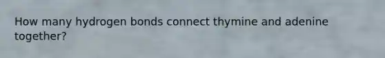 How many hydrogen bonds connect thymine and adenine together?