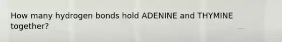 How many hydrogen bonds hold ADENINE and THYMINE together?