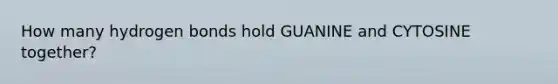 How many hydrogen bonds hold GUANINE and CYTOSINE together?