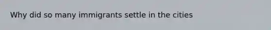Why did so many immigrants settle in the cities