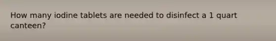 How many iodine tablets are needed to disinfect a 1 quart canteen?