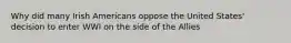 Why did many Irish Americans oppose the United States' decision to enter WWI on the side of the Allies