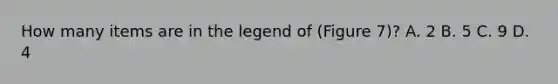 How many items are in the legend of (Figure 7)? A. 2 B. 5 C. 9 D. 4