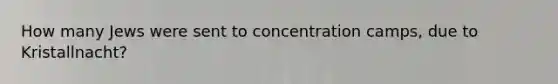 How many Jews were sent to concentration camps, due to Kristallnacht?