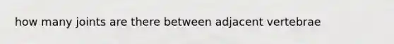 how many joints are there between adjacent vertebrae