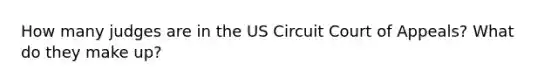 How many judges are in the US Circuit Court of Appeals? What do they make up?