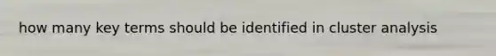 how many key terms should be identified in cluster analysis