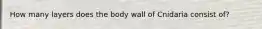 How many layers does the body wall of Cnidaria consist of?