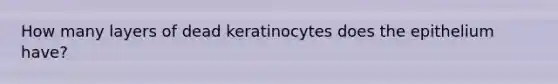 How many layers of dead keratinocytes does the epithelium have?