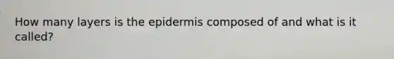 How many layers is the epidermis composed of and what is it called?