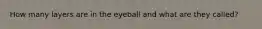 How many layers are in the eyeball and what are they called?