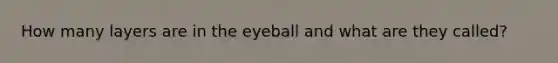 How many layers are in the eyeball and what are they called?