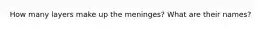 How many layers make up the meninges? What are their names?