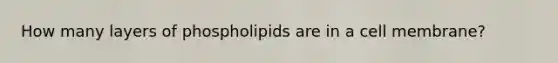 How many layers of phospholipids are in a cell membrane?