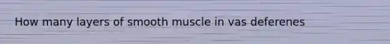 How many layers of smooth muscle in vas deferenes