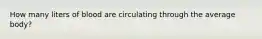 How many liters of blood are circulating through the average body?