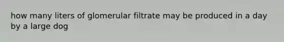 how many liters of glomerular filtrate may be produced in a day by a large dog