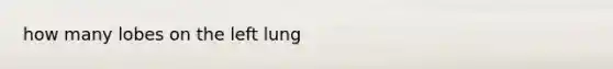how many lobes on the left lung