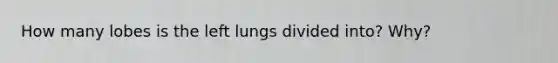 How many lobes is the left lungs divided into? Why?